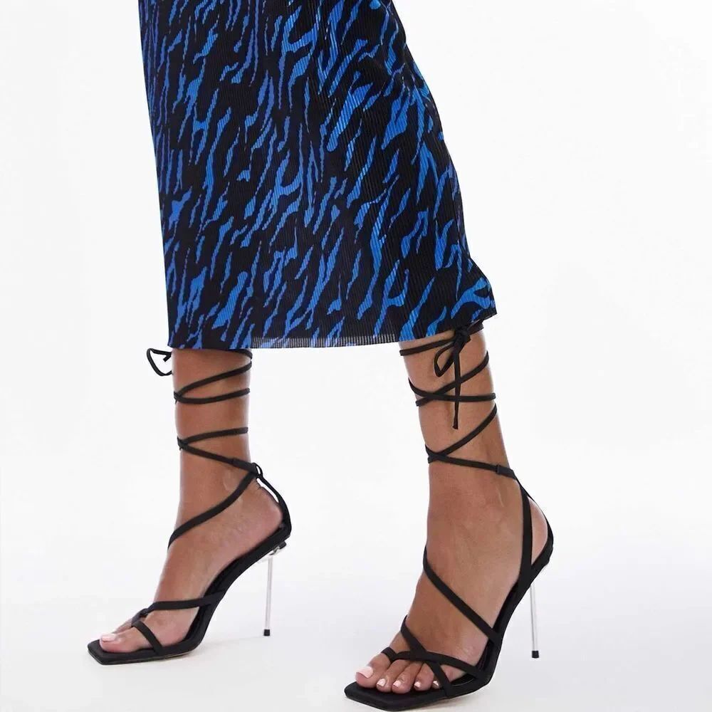 Topshop | Stella strappy ankle tie heeled sanda